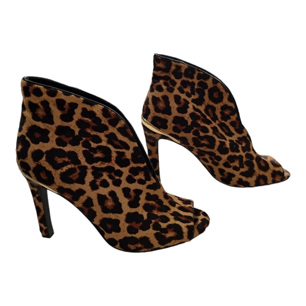 Steve Leopard Print Open Toe Stiletto Heel Bootie… - image 2